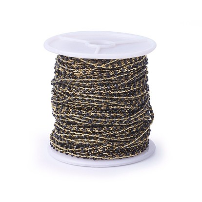 Main chaînes émail de perles, soudé, avec des chaînes en laiton, réel 18 k plaqué or, plaqué longue durée, avec bobine
