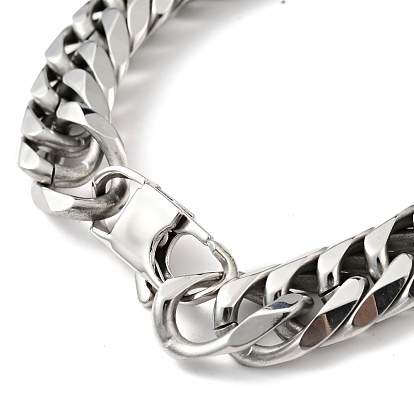 201 Stainless Steel Cuban Link Chains Bracelet for Men Women