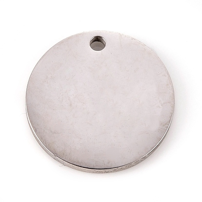 304 Stainless Steel Stamping Blank Tag Pendants, Flat Round