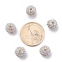 Alloy Rhinestone Beads, Grade A, Round, Silver Color Plated, Hole: 2mm