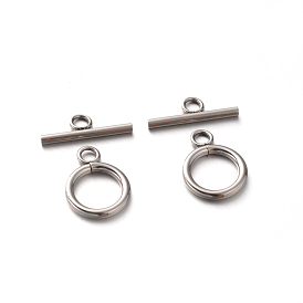 304 inoxydable fermoirs toggle anneau en acier, anneau: 18.5x14x2 mm, trou: 3 mm, barre: 20x6.5x2, Trou: 3mm