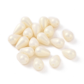 ABS Plastic Imitation Pearl Beads, Iridescent, Teardop