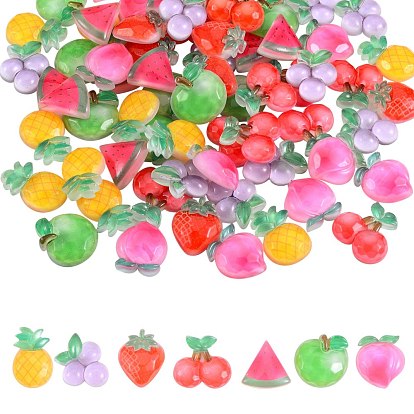 70Pcs 7 Style Transparent Resin Cabochons, Mixed Shapes