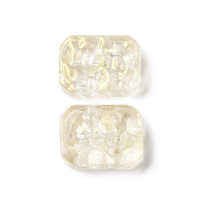 Transparent Spray Painted Glass Beads, Rectangle