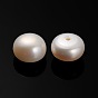 Natural Cultured Freshwater Pearl Beads, Half Drilled, Rondelle 9.5~10x6mm, Hole: 0.9mm