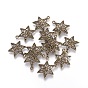 Tibetan Style Alloy Pendants, Lead Free and Cadmium Free, for Jewish, Star of David, 23x18x3mm, Hole: 1.5mm