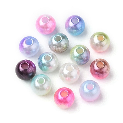 13 cuentas de perlas de imitación de plástico abs estilo, gradiente de perlas de sirena, rondo