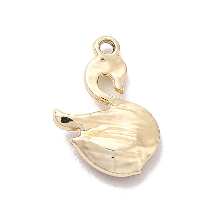 UV Plating Alloy Pendants, with Crystal Rhinestone and Glass, Golden, Swan Charms