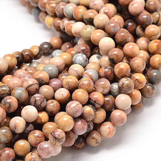Naturelles vénus perles de jaspe brins, ronde