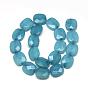 Natural Quartz Beads Strands, Dyed, Faceted, Square