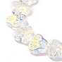 Transparent Electroplate Glass Beads Strands, AB Color Plated, Skull Head