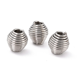 304 Stainless Steel Spring Beads, Coil Beads, Bicone