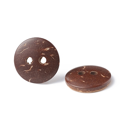 Smart Round 2-Hole Buttons, Coconut Button, 13mm, Hole: 2mm, about 200pcs/bag