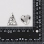 30Pcs 6 Style 304 Stainless Steel Pendant, Textured Charms, Nuggets & Heart & Flat Round & Triangle & Rhombus