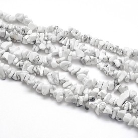 Natural Howlite Beads Strands, Chips