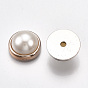 ABS Plastic Imitation Pearl Cabochons, with UV Plating Acrylic Findings, Half Round