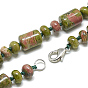Colliers de perles de pierres précieuses, avec mousquetons en alliage, colonne