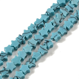 Dyed Synthetic Turquoise Beads Strands, Star