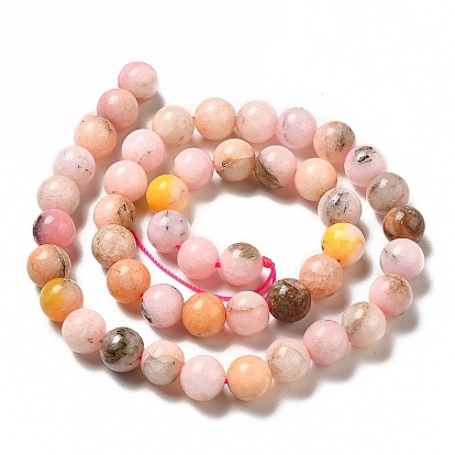 Natural Imitation Pink Opal Beads Strands, Round