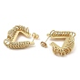 Brass Triangle with Rings Stud Earrings, Half Hoop Earrings