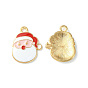 Christmas Alloy Enamel Pendants, Light Gold, House/Santa Claus/Christmas Wreath Charm