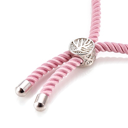 Chakra Jewelry, Adjustable Nylon Cord Slider Bracelets, Bolo Bracelets, with Gemstone Beads and Brass Findings