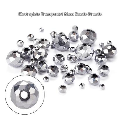 710 pcs galvanoplastie des brins de perles de verre transparent, rondelle, 410 Brucelles pointues en acier inoxydable et fil de cristal élastique