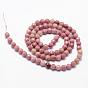 Natural Rhodonite Beads Strands, Faceted, Round, 4mm, Hole: 1mm, about 90pcs/strand, 15.35 inch
