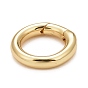Rack Plating Brass Spring Gate Rings, Cadmium Free & Nickel Free & Lead Free, Long-Lasting Plated, Round Ring