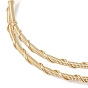 Grade un bracelet manchette en perles naturelles, bracelet enroulé en fil de cuivre plaqué en rack