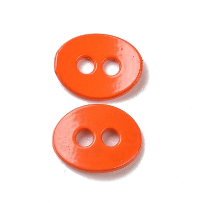 Botones de aleación pintados con spray, 2 agujero, oval