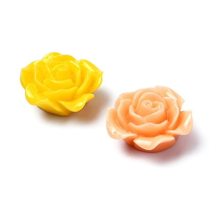 Opaque Resin Cabochons, Flower, 20x9mm