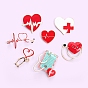 Medical Theme Alloy Brooches, Enamel Lapel Pin, with Butterfly Clutches, for Backpack Clothes, Light Gold