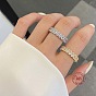 925 Sterling Silver Micro Pave Clear Cubic Zirconia Finger Ring for Women, with 925 Stamp
