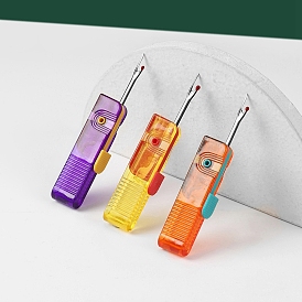 Железные вспарыватели швов, удобные вспарыватели стежков для шитья, инструменты для удаления нитей, с двухцветной пластиковой ручкой