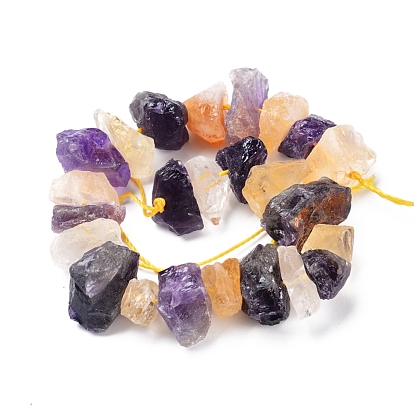 Natural Ametrine Beads Strands, Rough Raw Stone, Nuggets