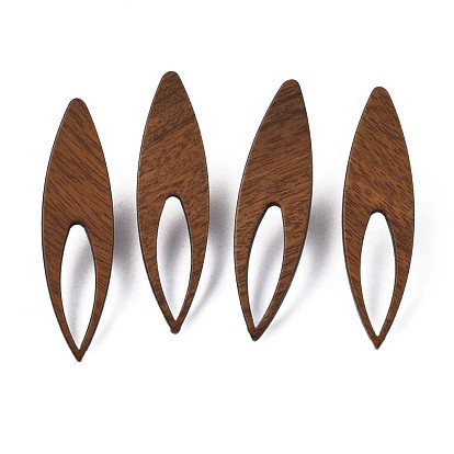Walnut Wood Horse Eye Stud Earrings with 304 Stainless Steel Pin for Women