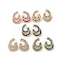 Cubic Zirconia Teardrop Stud Earrings, Real 18K Gold Plated Brass Jewelry for Women, Cadmium Free & Lead Free