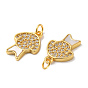 925 Sterling Silver Micro Pave Cubic Zirconia Charms, Dog Charm, with Shell & 925 Stamp & Jump Ring