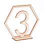 Wood Table Numbers Cards, for Wedding, Restaurant, Birthday Party Decorations, Hexagon with Number 1~30