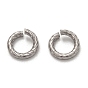 304 Stainless Steel Jump Rings, Open Jump Rings, Twisted, Round Ring Shape