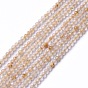 Perlas de cuarzo rutilado naturales hebras, facetados, rondo