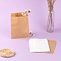 100 pcs 2 colores bolsas de papel kraft blanco y marrón, sin asas, bolsas de almacenamiento de alimentos
