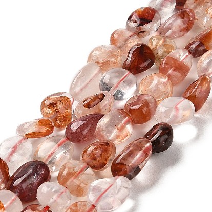 Natural Hematoid Quartz/Ferruginous Quartz  Beads Strands, Nuggets, Tumbled Stone