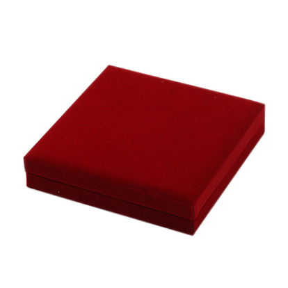 Boîtes de collier de velours, boîtes à bijoux, avec du plastique, rectangle, 158x154x33mm