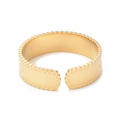 Chapado en iones (ip) 304 anillo de puño abierto con diseño de rombos de acero inoxidable para mujer