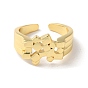 Rack Plating Brass Open Cuff Rings, Square