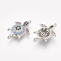 Brass Micro Pave Cubic Zirconia Links, Turtle, Colorful