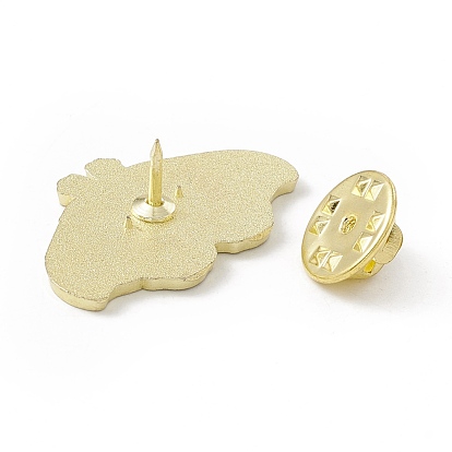 Pin de esmalte de mariposa, insignia de aleación chapada en oro para ropa de mochila