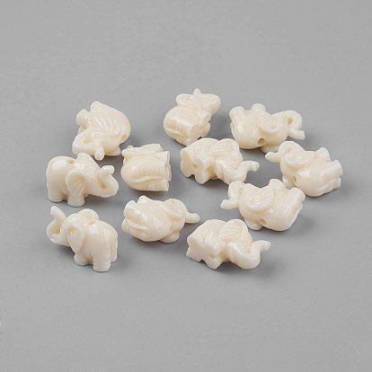 Perles en résine, éléphant, environ 18x12x8 mm, Trou: 2mm